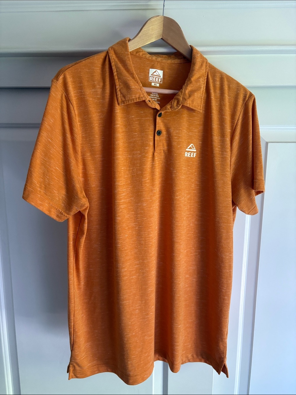 REEF Men's Heathered Rust Orange Polo